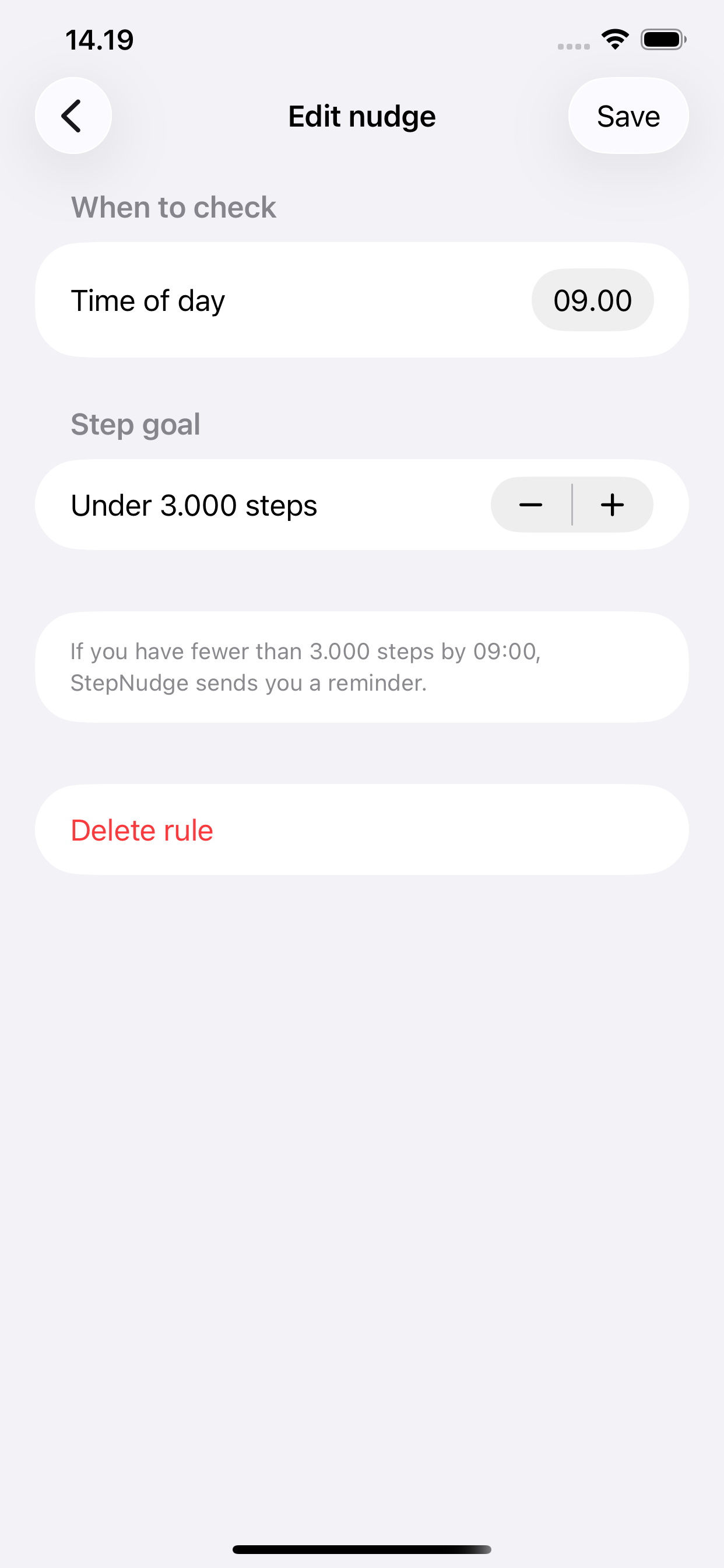 Nudge rule editor
